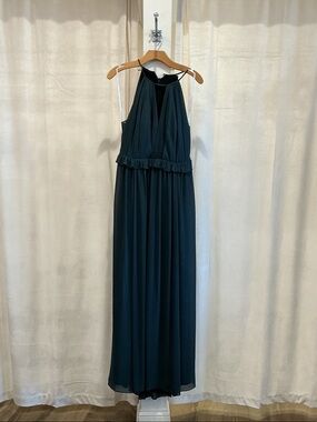 Wtoo Dark Green Halter Maxi Dress